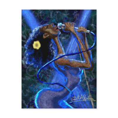 Blues in Rhapsody Postcard by E_A_Richburg