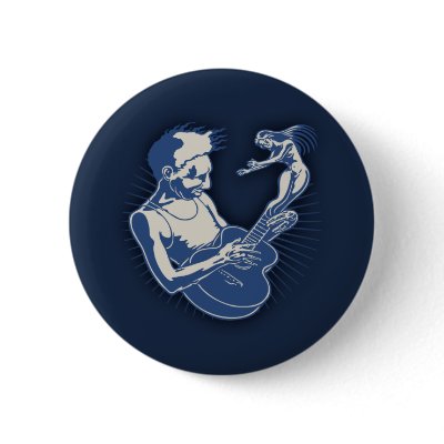 Blues Muse Fusion Pinback Button by kbilltv