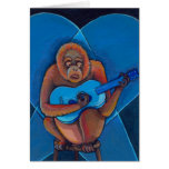 Blues musician orangutan playing guitar fun art