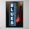 Blues Neon Sign Poster posters