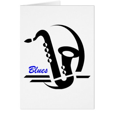 Blues Sax Card by jazzbluesboutique