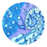 Blues Round Sticker