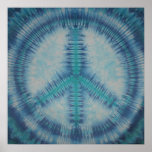 Blues Tie Dye Peace Sign Canvas posters
