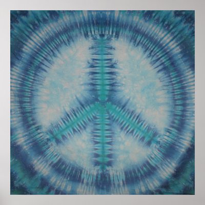 Blues Tie Dye Peace Sign Canvas Print by mrtiedye
