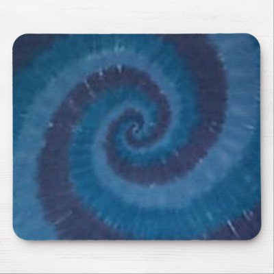 Blues Tie Dye Swirl Mousepad by TieDyeQueen