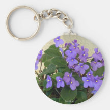 Bluest Blue Violets Key Chain