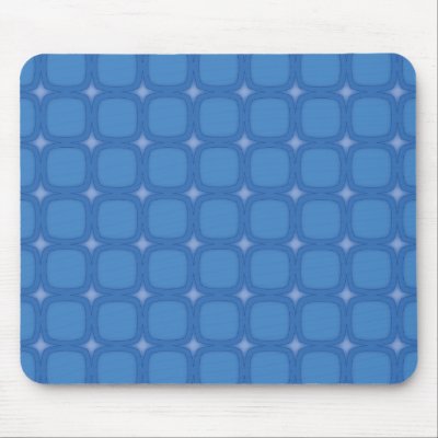 Bluesville Retro Squares Stars Mouse Pads by JaZilla