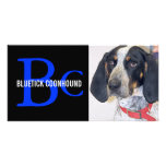 Bluetick Coonhound Breed Monogram Custom Photo Card