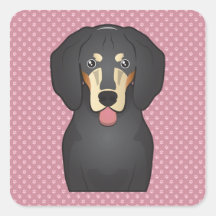 Bluetick Coonhound Cartoon Stickers