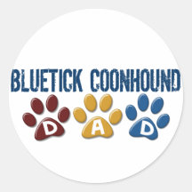 BLUETICK COONHOUND DAD Paw Print Stickers