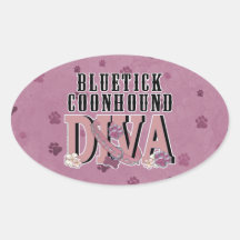 Bluetick Coonhound DIVA Oval Stickers