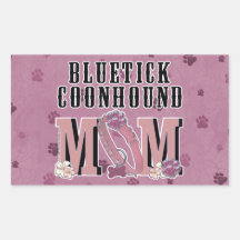 Bluetick Coonhound MOM Rectangle Stickers