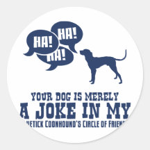 Bluetick Coonhound Round Sticker