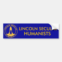 blueyellowlsh2, LINCOLN SECULAR , HUMANISTS Bumper Stickers