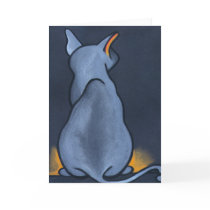 Blue'z Cat  by Robyn Feeley Greeting Cards
