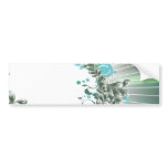 Bluish and Grey floral design on stripped pattern Bumper Sticker