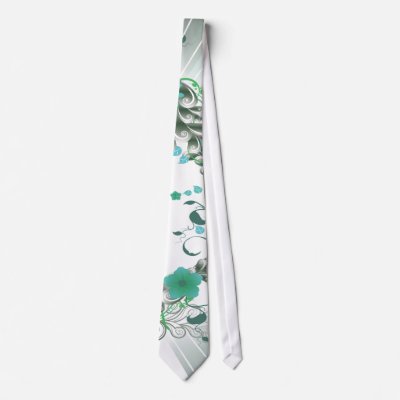 Bluish and Grey floral design on stripped pattern Neck Wear by vectortopia