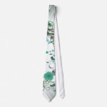 Bluish and Grey floral design on stripped pattern ties