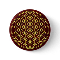 Blume des Lebens -Flower of life - Gold Button