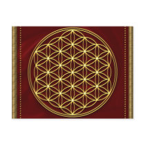 Blume des Lebens -Flower of life - Gold Postkarte