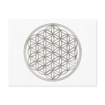 Blume des Lebens / Flower Of Life | silver big Postkarten