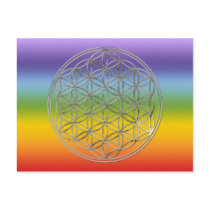 Blume des Lebens / Flower Of Life | silver chakren Postkarten