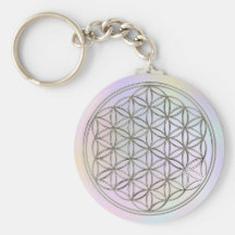 Blume des Lebens / Flower Of Life | silver pastell Schlüsselanhänger