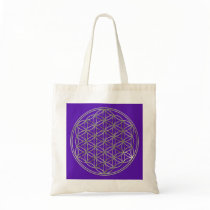 Blume des Lebens / Flower Of Life | silver violet Einkaufstasche