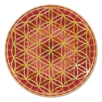 Blume des Lebens | klein red radial BG Runde Sticker