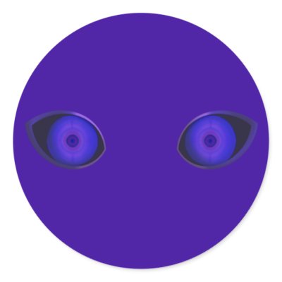 Blurple Very Evil Eyes Round Stickers by JaZilla