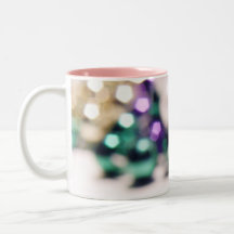 Blurry Mardi Gras Beads Coffee Mugs