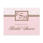 Blush & Brown Bridal Shower Postcard