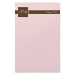 Blush & Brown Color Block Stationery