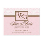 Blush & Brown Save The Date Postcard