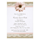 Blush Daisy Country Lace Bridal Shower Custom Invitations