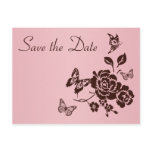 Blush Pink and Brown Floral Save the Date Card postcards