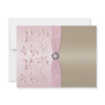 Blush Pink and Champagne Floral RSVP Card