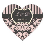 Blush Pink, Cream, Gray Monogram Wedding Sticker