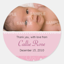 Blush Pink Gumdrop Baby Message Sticker