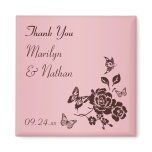 Blush Pink with Brown Flowers Wedding Favour
