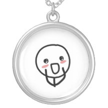 Blushing Comic Face Custom Necklace