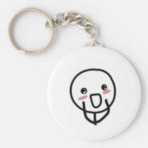 Blushing Comic Face Key Chain