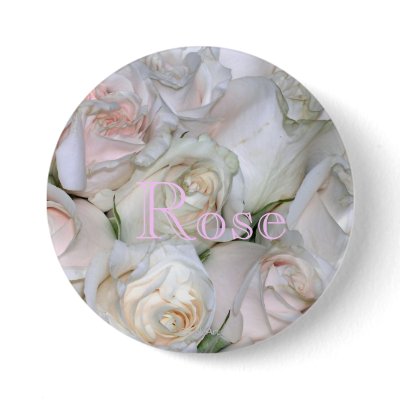 Blushing White Roses Pins by FashionFlowerPins