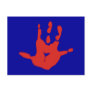 Blut Hand Abdruck blood hand mark Postkarten