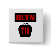 BLYN 718 Inside of Big Apple With Banner, 2 Colour Pin