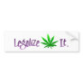 BMP Legalize It (Hemp-Marijuana) v2.0 Bumper Sticker
