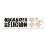 BMP Organised Religion (Sheep) bumper stickers