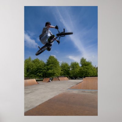  Bike on Bmx Bike Stunt Table Top Print   Zazzle Co Uk