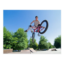 BMX Bike Stunt tail whip Post Card