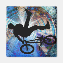BMX in a Grunge Tunnel Magnets
